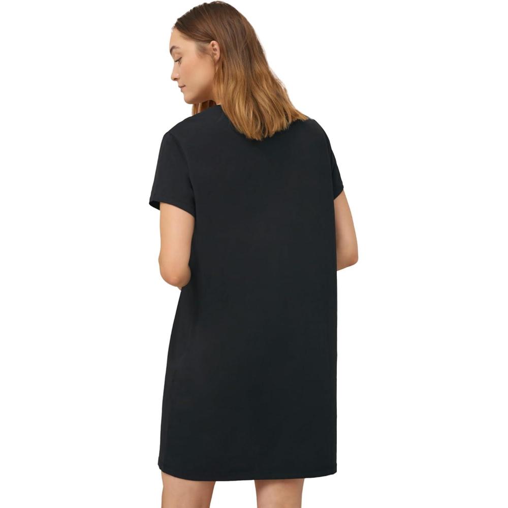 image:imageellos Plus Size Cotton Spandex Vneck Short Sleeve Sleep ShirtBlack Coffee Time