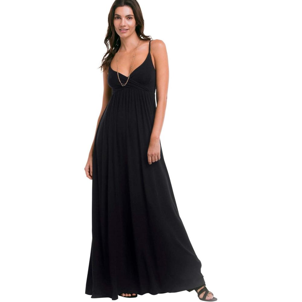 image:imageellos Plus Size Stretch Knit Surplice Tank Maxi DressBlack