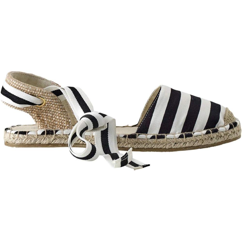 image:imageellos Womens Wide Width LaceUp Flat EspadrillesBlack White Stripe