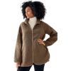 image:imageEllos Plus Size Sherpa ZipFront JacketBrown