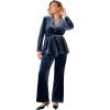 image:imageEllos Plus Size Velvet Belted BlazerDusty Navy
