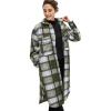 image:imageellos Womens Plus Size Wool Blend Long Shirt Jacket Oversized ShacketDeep Olive Plaid