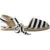 image:imageellos Womens Wide Width LaceUp Flat EspadrillesBlack White Stripe