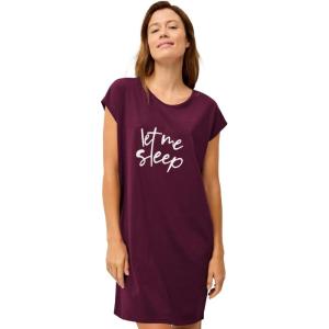 Ellos Plus Size Cap Sleeve Sleep Shirt(Midnight Berry)