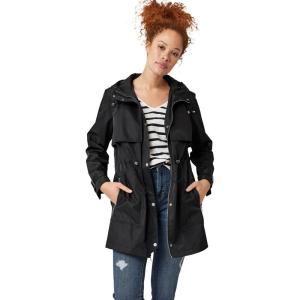 Ellos Plus Size Hooded Anorak Jacket(Black)