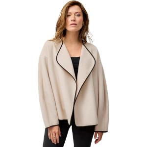 Ellos Plus Size Open Drape Front Boxy Jacket(Stone)