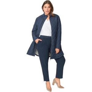 Ellos Plus Size Quilted Zip Jacket(Navy)