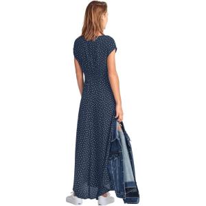Ellos Plus Size Tie-Front Maxi Dress(Navy/White Dot)