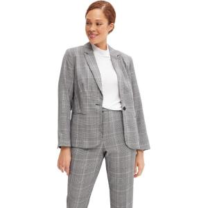 ellos Plus Size Everyday Blazer(Black White Plaid)