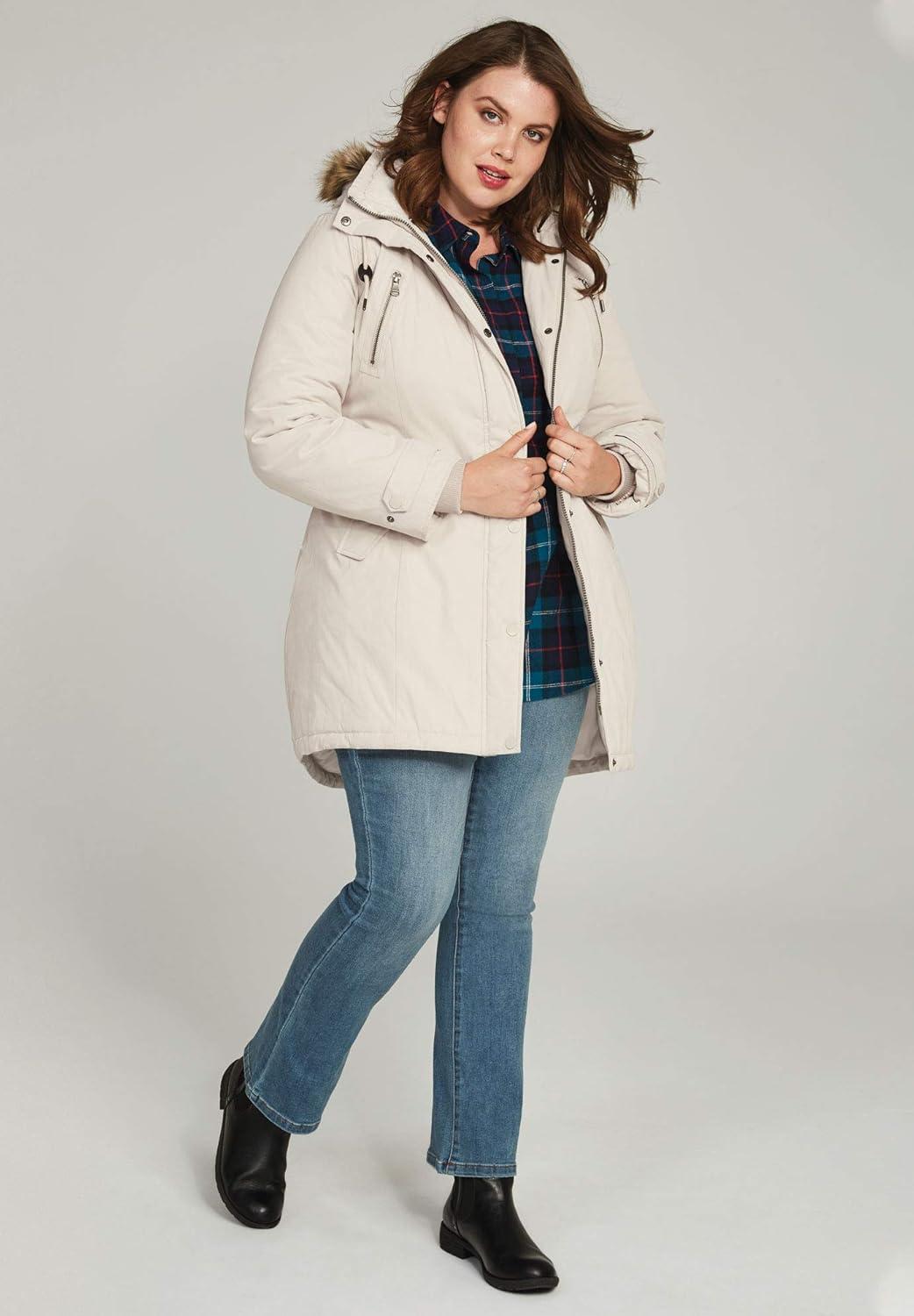image:imageEllos Plus Size Modern ALine ParkaVintage Navy