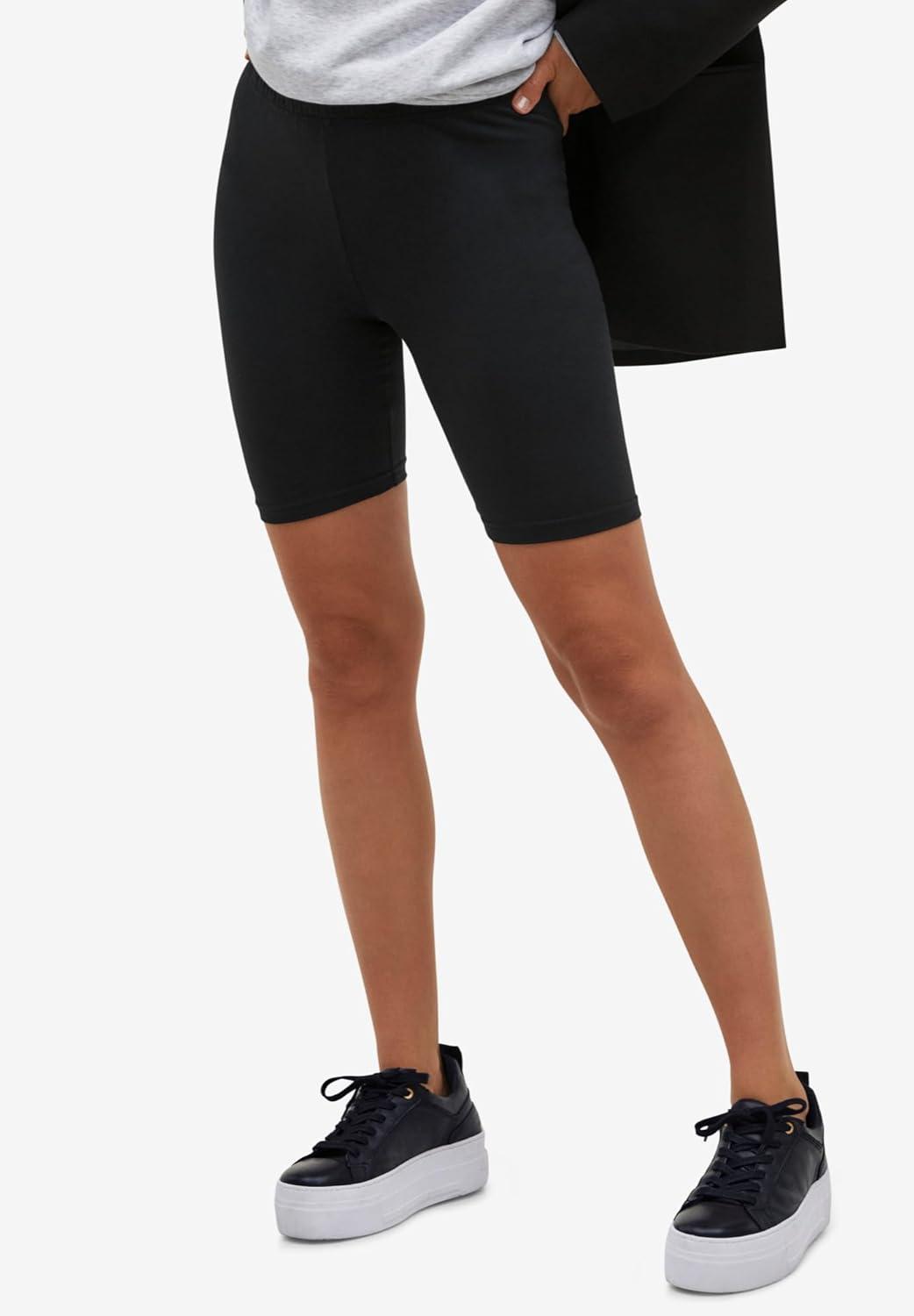 image:imageellos Plus Size Stretch Knit Bike ShortsDeep Olive