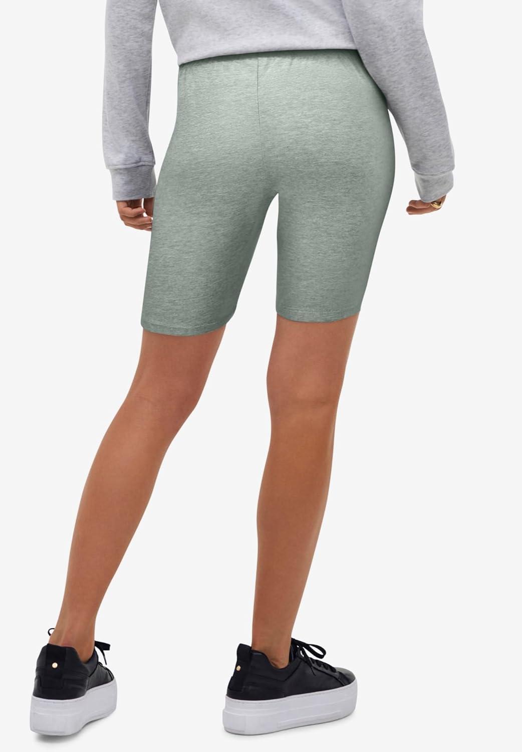 image:imageellos Plus Size Stretch Knit Bike ShortsGrey Spruce