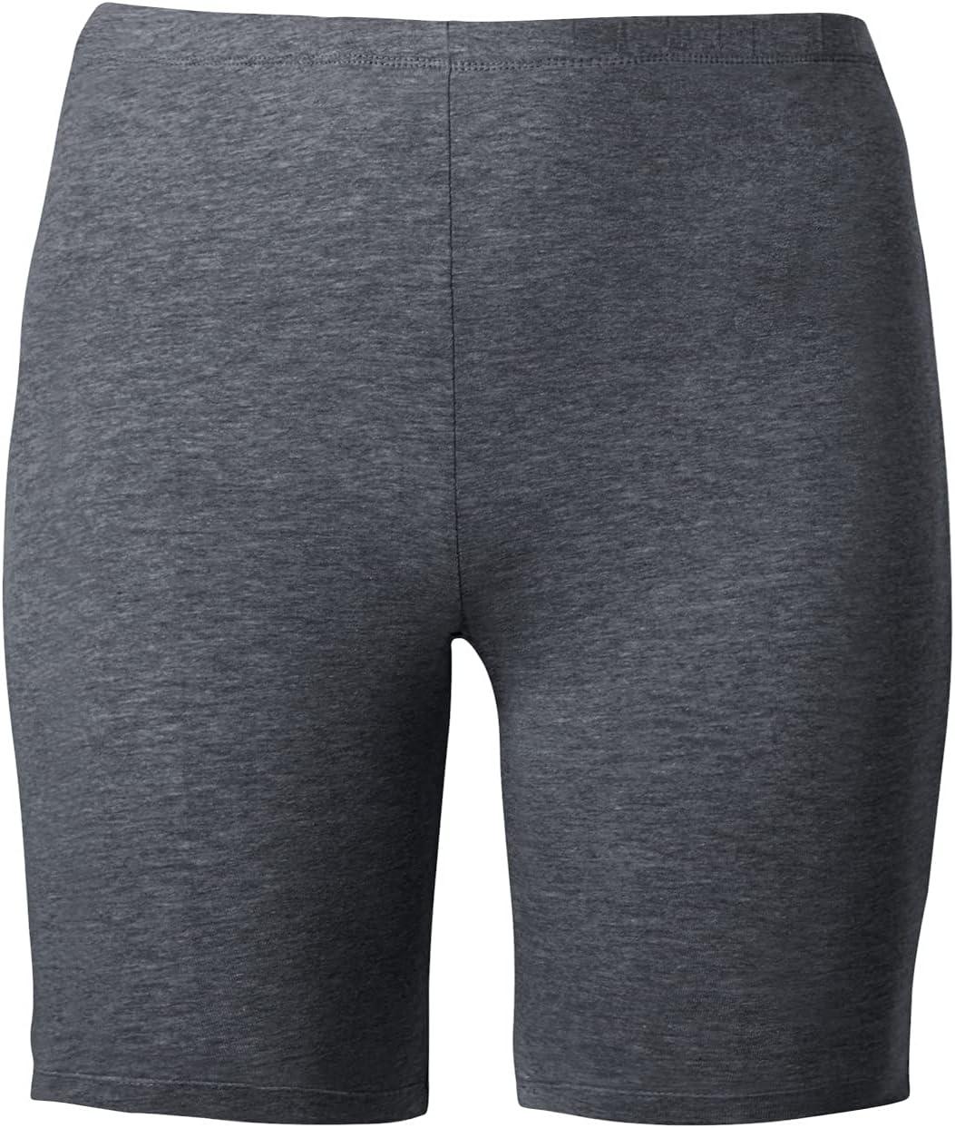 image:imageellos Plus Size Stretch Knit Bike ShortsHeather Charcoal
