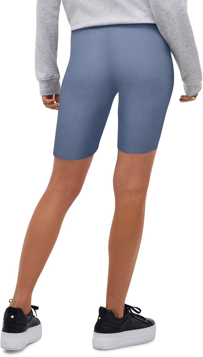 image:imageellos Plus Size Stretch Knit Bike ShortsPale Indigo