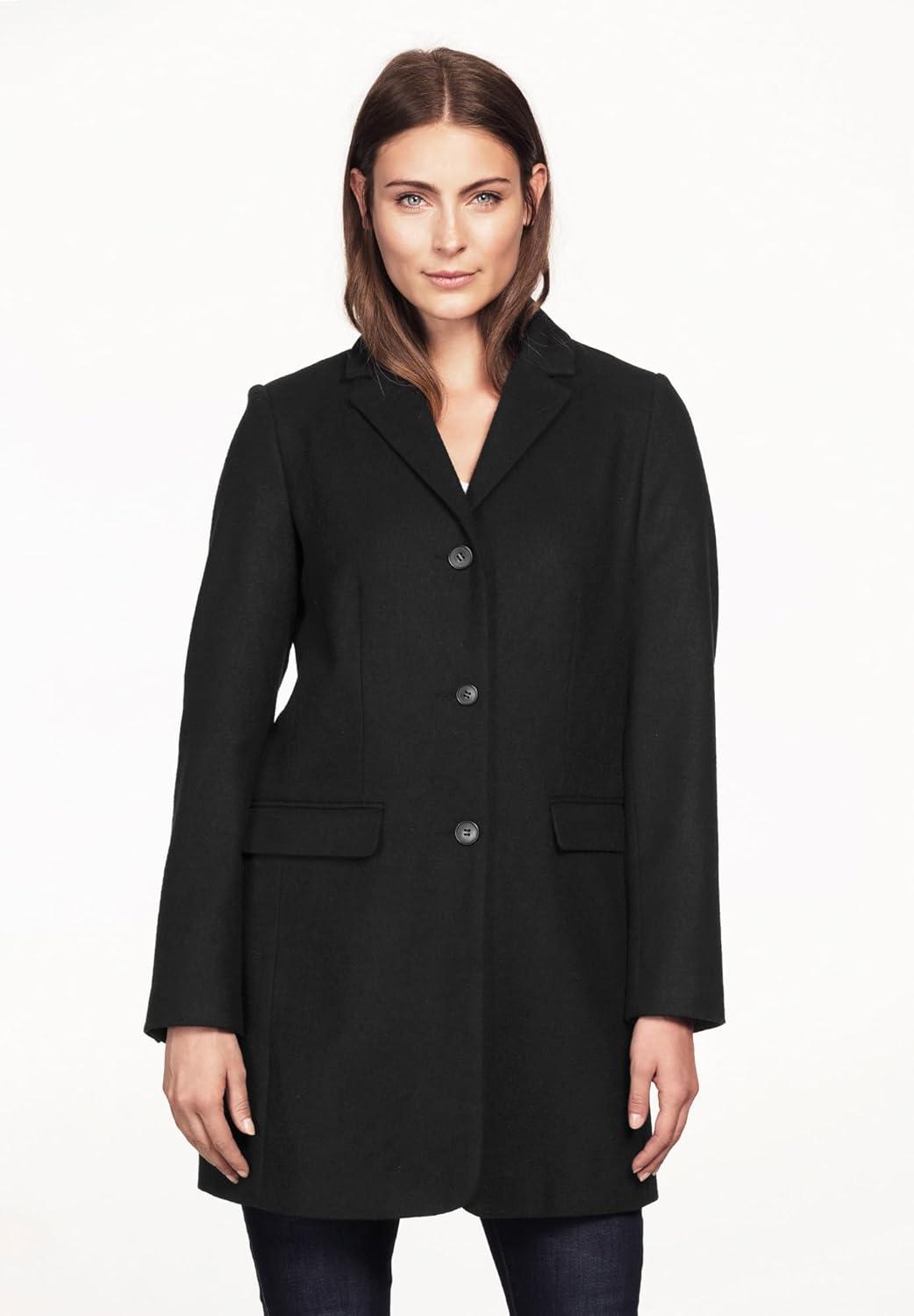 image:imageellos Womens Plus Size Long Wool Blend Blazer Work amp Casual JacketBurgundy
