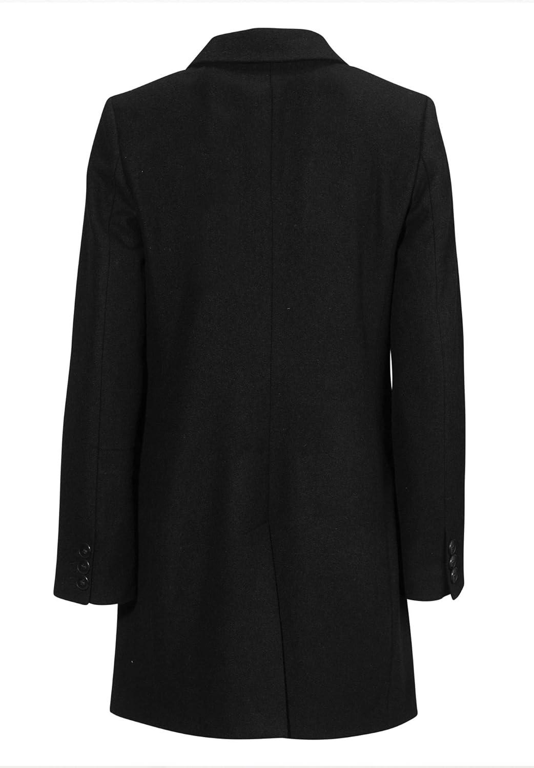 image:imageellos Womens Plus Size Long Wool Blend Blazer Work amp Casual JacketBurgundy