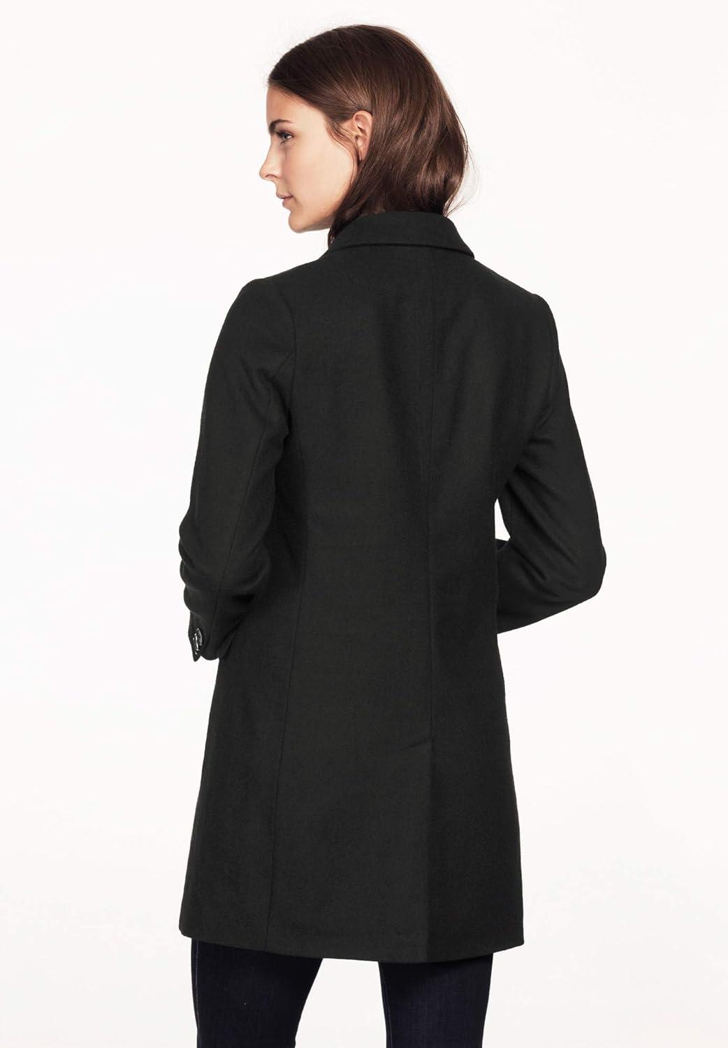 image:imageellos Womens Plus Size Long Wool Blend Blazer Work amp Casual JacketBurgundy