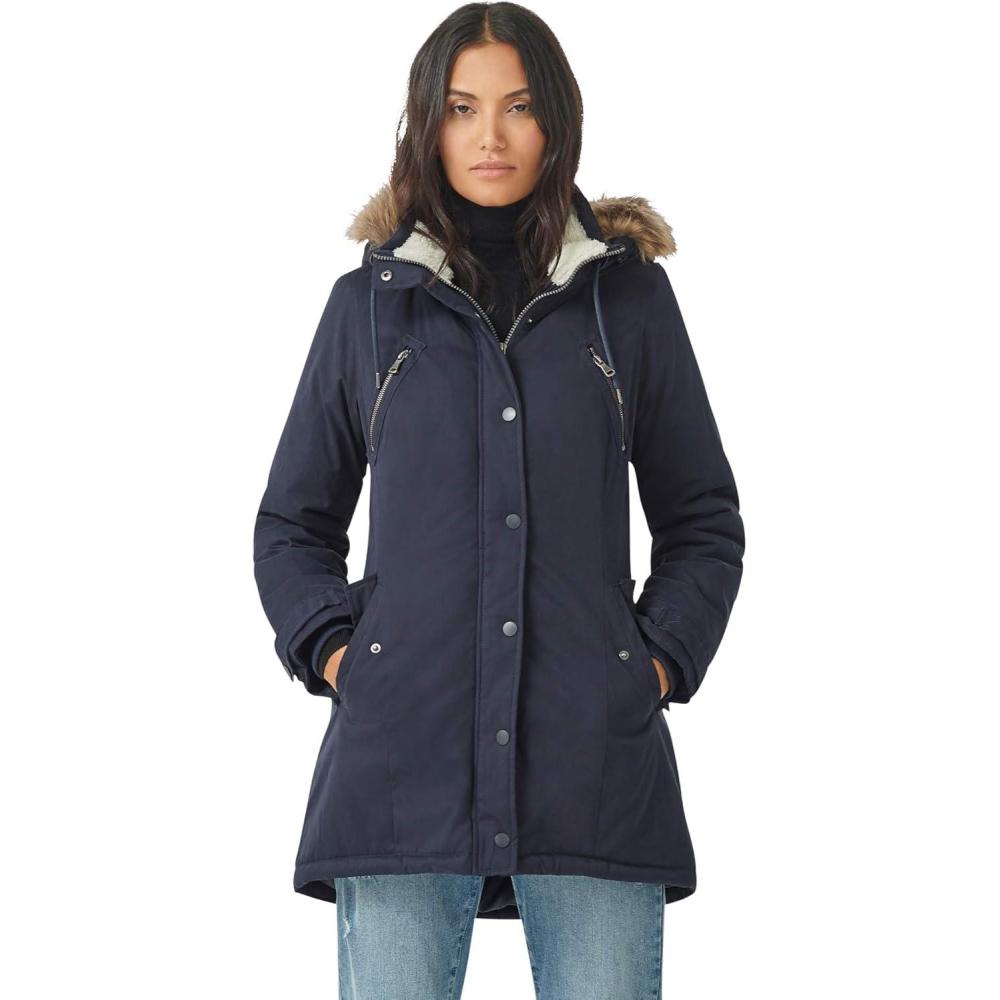 image:imageEllos Plus Size Modern ALine ParkaVintage Navy