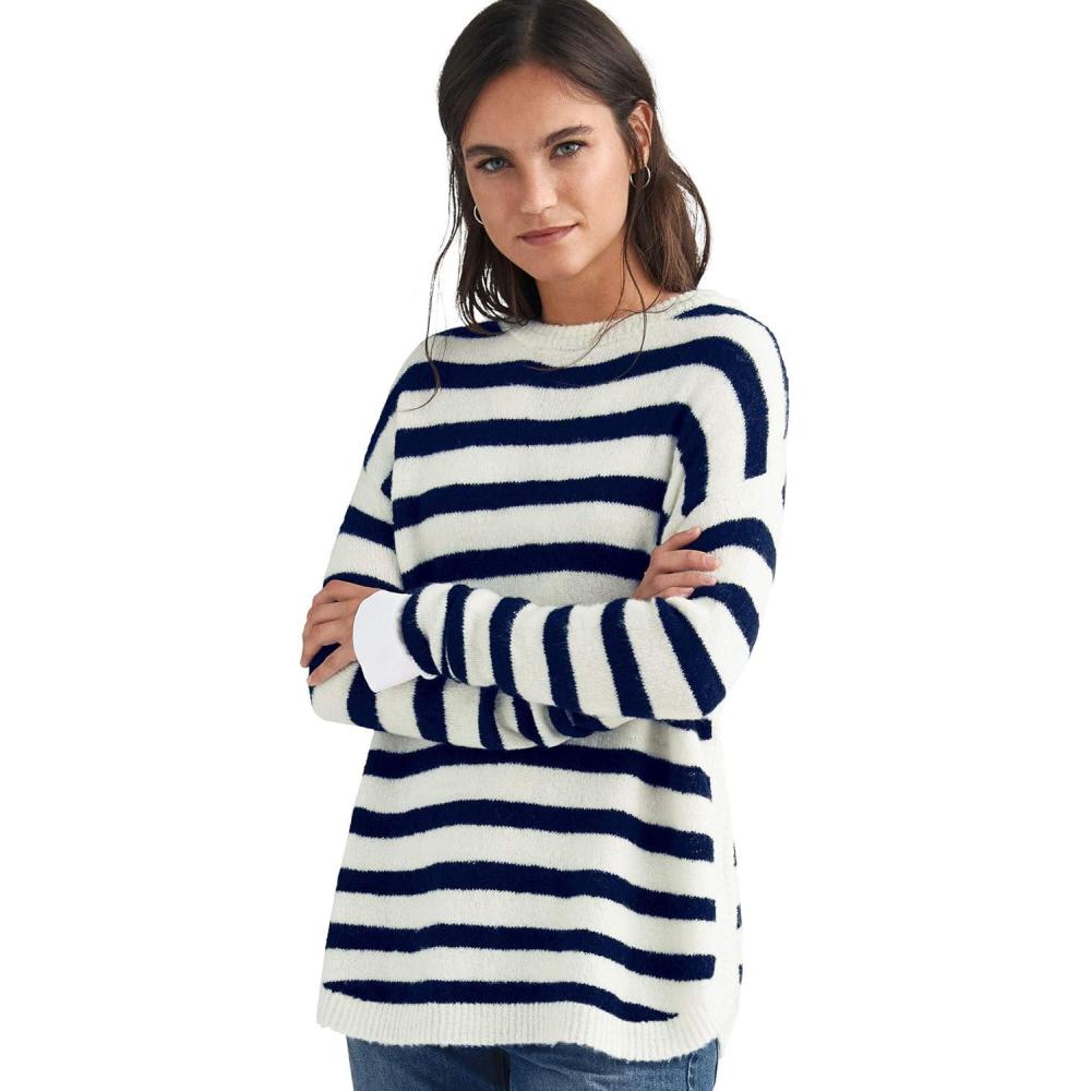 image:imageEllos Plus Size Striped Tunic Sweater