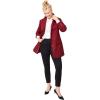 image:imageellos Womens Plus Size Long Wool Blend Blazer Work amp Casual JacketBurgundy