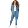 image:imageellos Womens Plus Size Long Zip Front Hoodie French Terry Long Oversized Lightweight JacketBlue Shadow