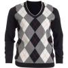 image:imageellos Womens Plus Size VNeck Argyle Sweater  3X Black Gunmetal