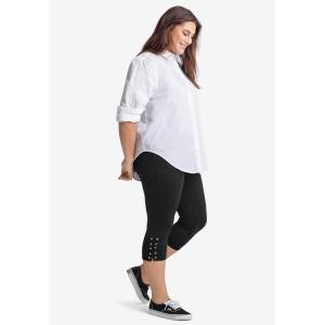 Ellos Plus Size Lace-Up Capri Hem