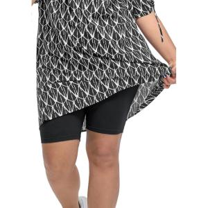 ellos Plus Size Stretch Knit Bike Shorts(Black)