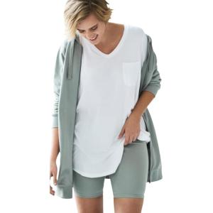 ellos Plus Size Stretch Knit Bike Shorts(Grey Spruce)