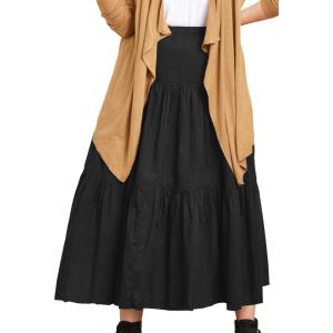 ellos Plus Size Tiered Crinkle Skirt
