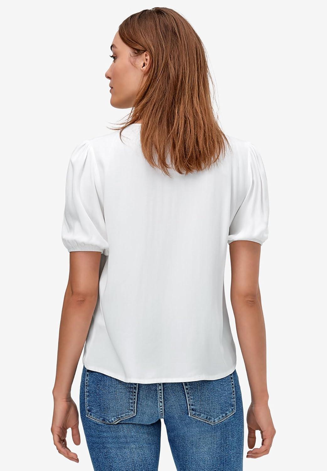 image:imageEllos Plus Size Contrast ButtonFront BlouseWhite