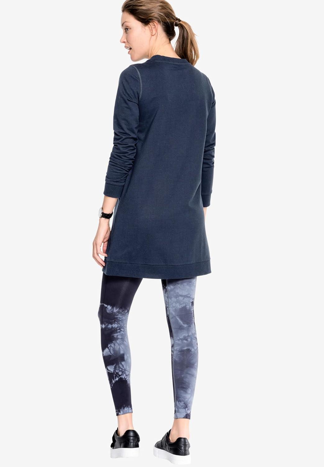 image:imageEllos Plus Size French Terry Love Tunic SweatshirtBlack