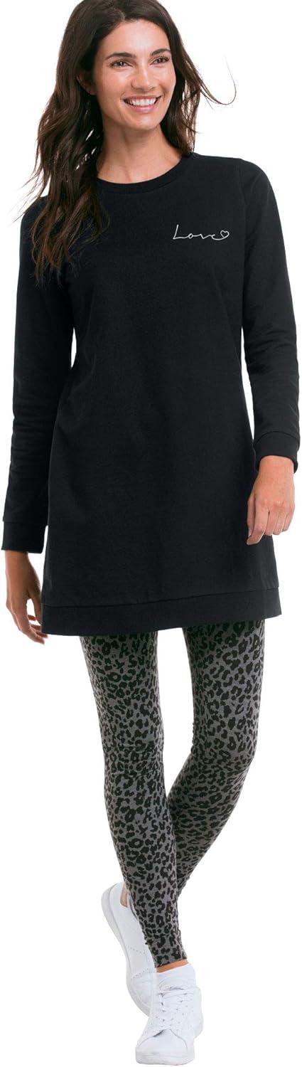 image:imageEllos Plus Size French Terry Love Tunic SweatshirtBlack