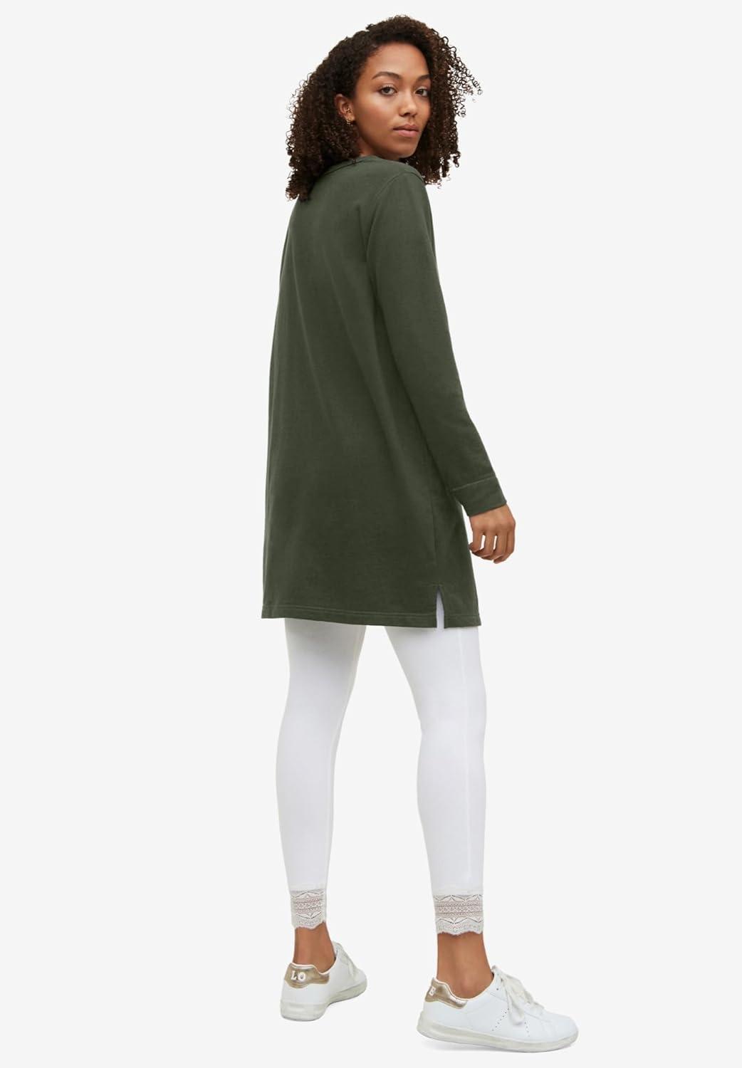 image:imageEllos Plus Size French Terry Tunic DressDeep Olive
