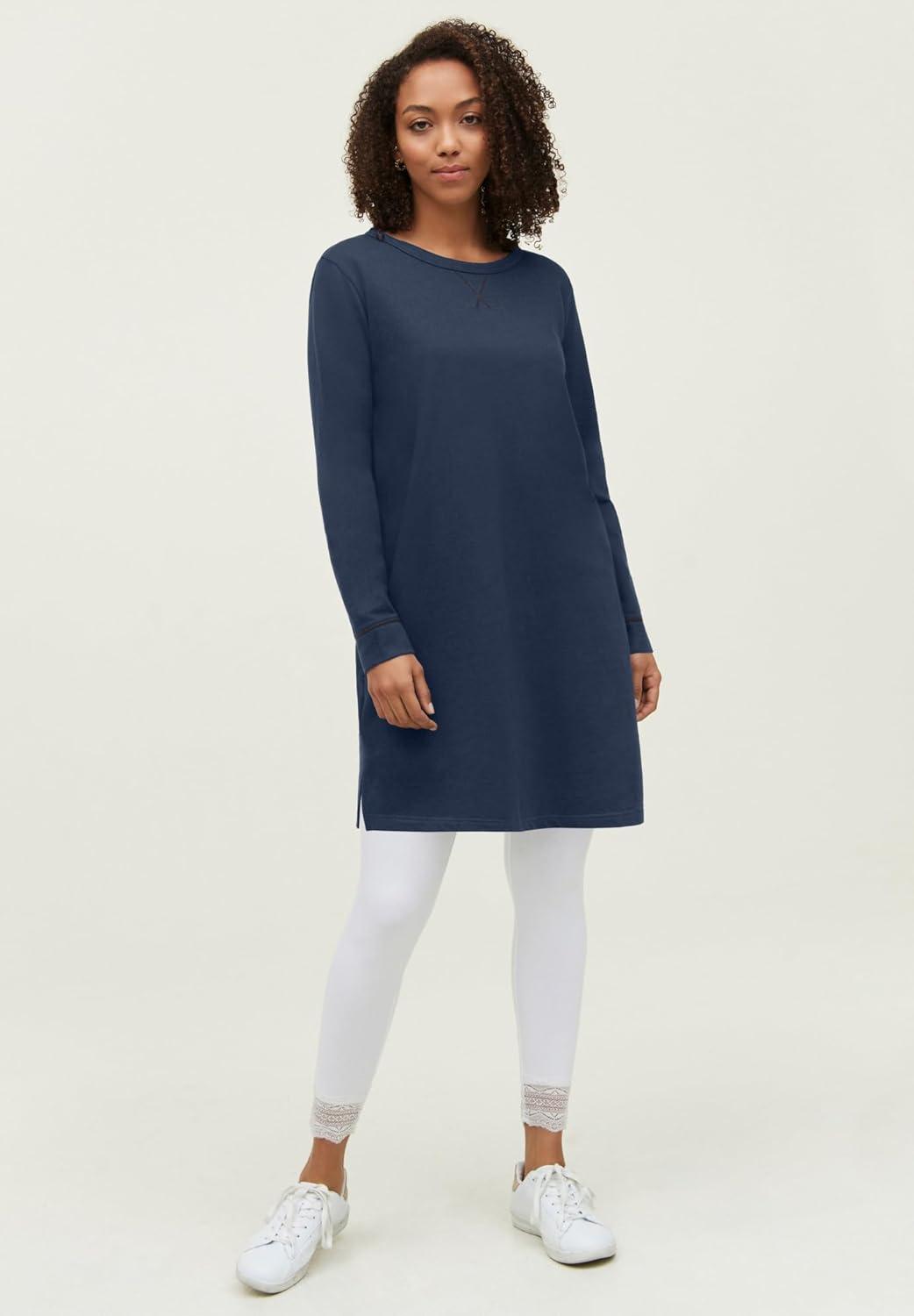 image:imageEllos Plus Size French Terry Tunic DressNavy