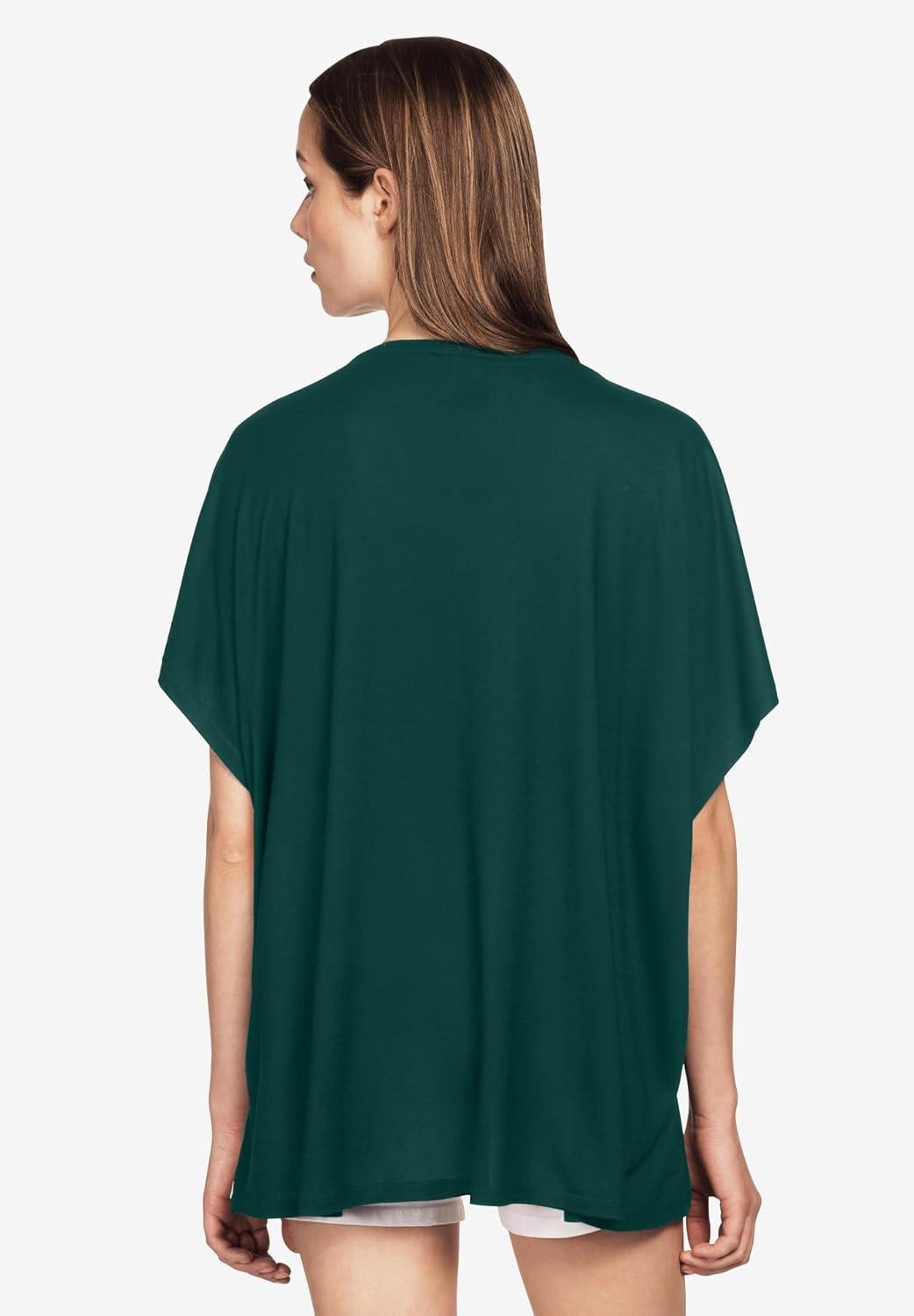 image:imageellos Plus Size Stretch Knit Scoop Neck Oversized TunicDeep Emerald