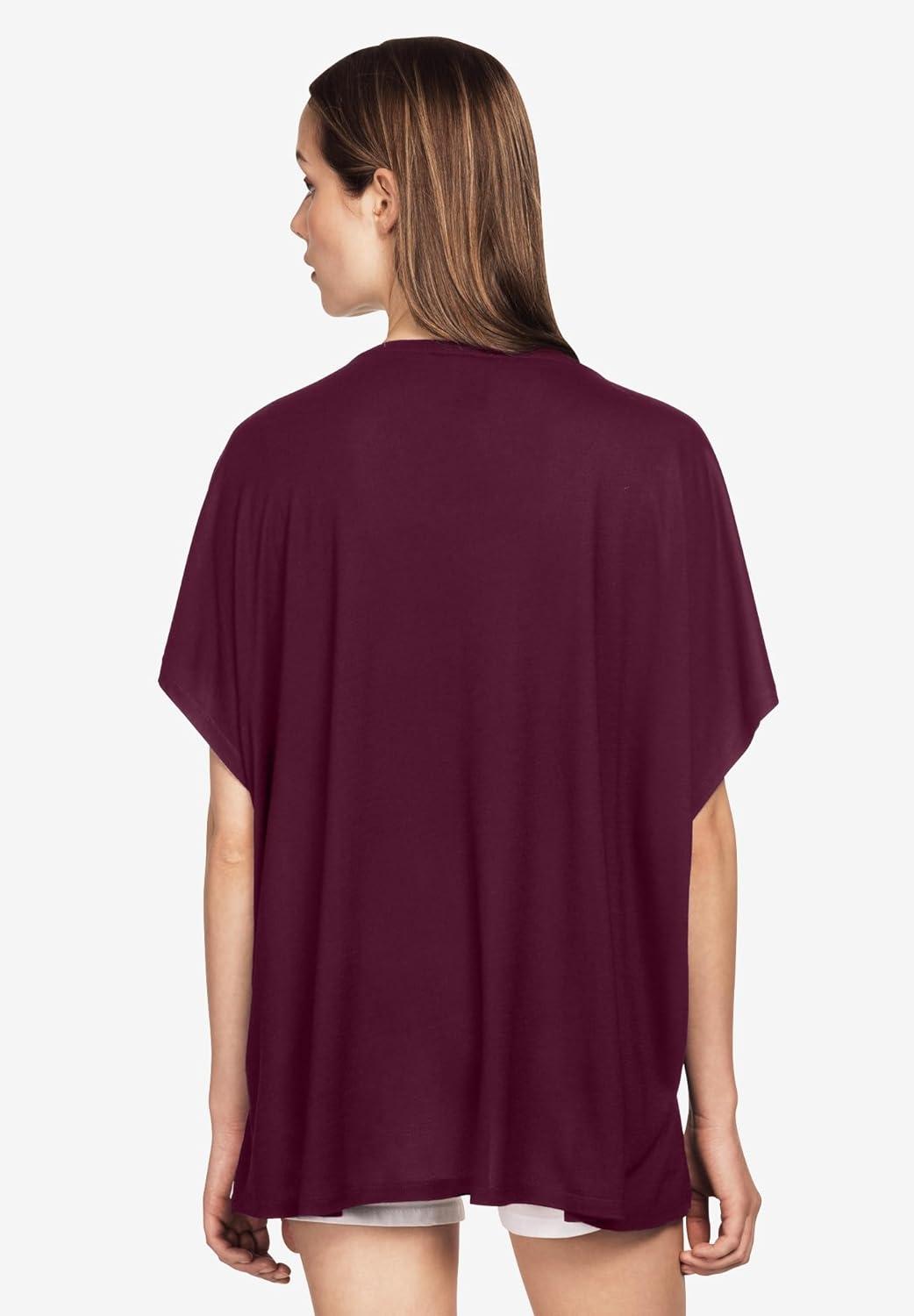 image:imageellos Plus Size Stretch Knit Scoop Neck Oversized TunicMidnight Berry
