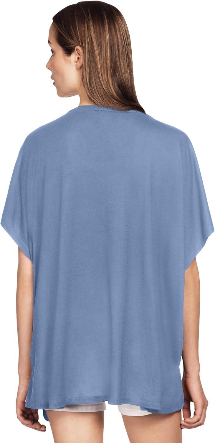 image:imageellos Plus Size Stretch Knit Scoop Neck Oversized TunicPale Indigo
