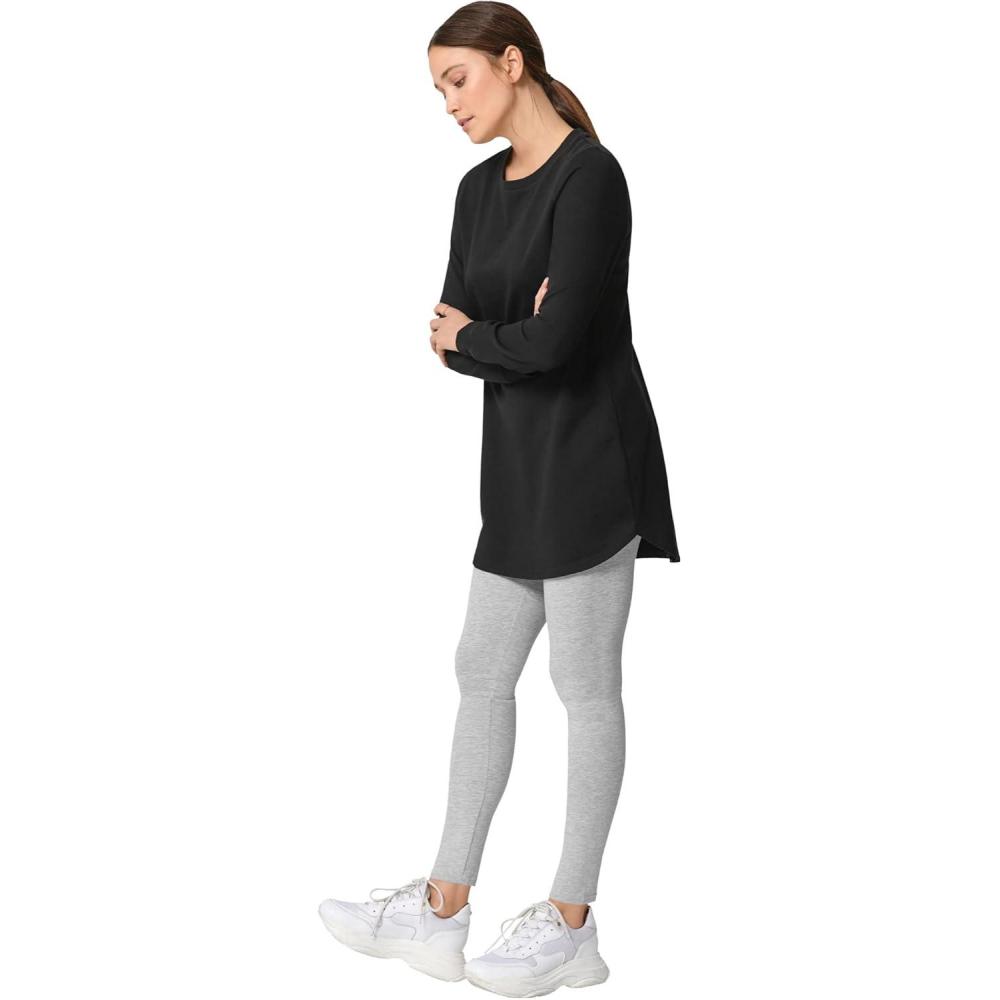 image:imageellos Plus Size French Terry Sweatshirt Tunic With Shirttail HemBlack