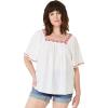 image:imageEllos Plus Size Embroidered Gauze BlouseWhite