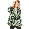 image:imageEllos Plus Size Tiered Tunic With Notch VNeckBlack Green Floral