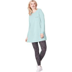 Ellos Plus Size French Terry Love Tunic Sweatshirt(Seamist)
