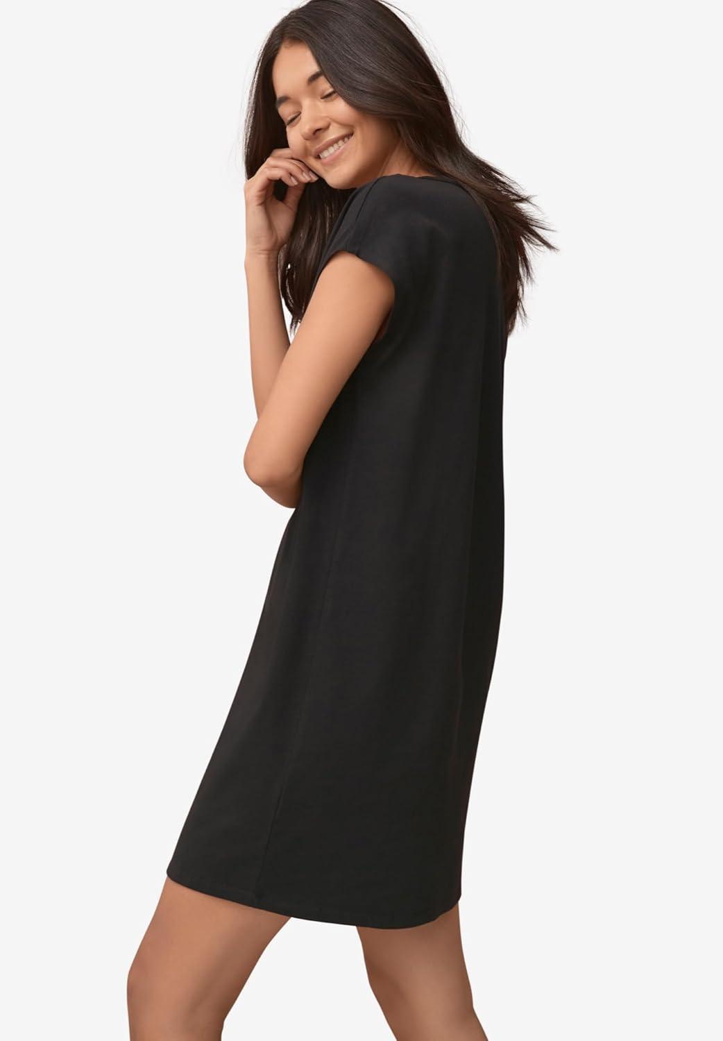 image:imageellos Plus Size Cap Sleeve Sleep ShirtNavy