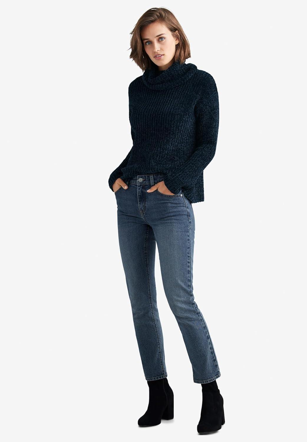 image:imageellos Plus Size Chenille Turtleneck SweaterNavy