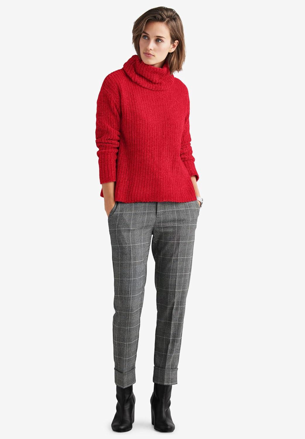 image:imageellos Plus Size Chenille Turtleneck SweaterNavy