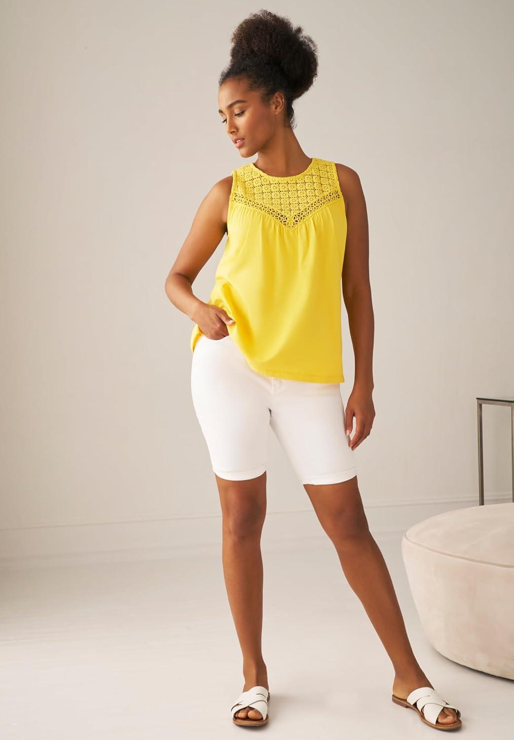 image:imageellos Plus Size Crochet Lace TankCornflower Blue
