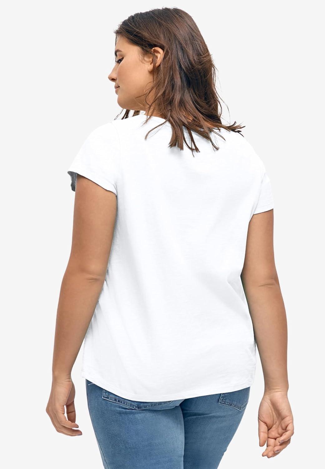 image:imageellos Plus Size Graphic Scoop Neck TeeWhite Heart