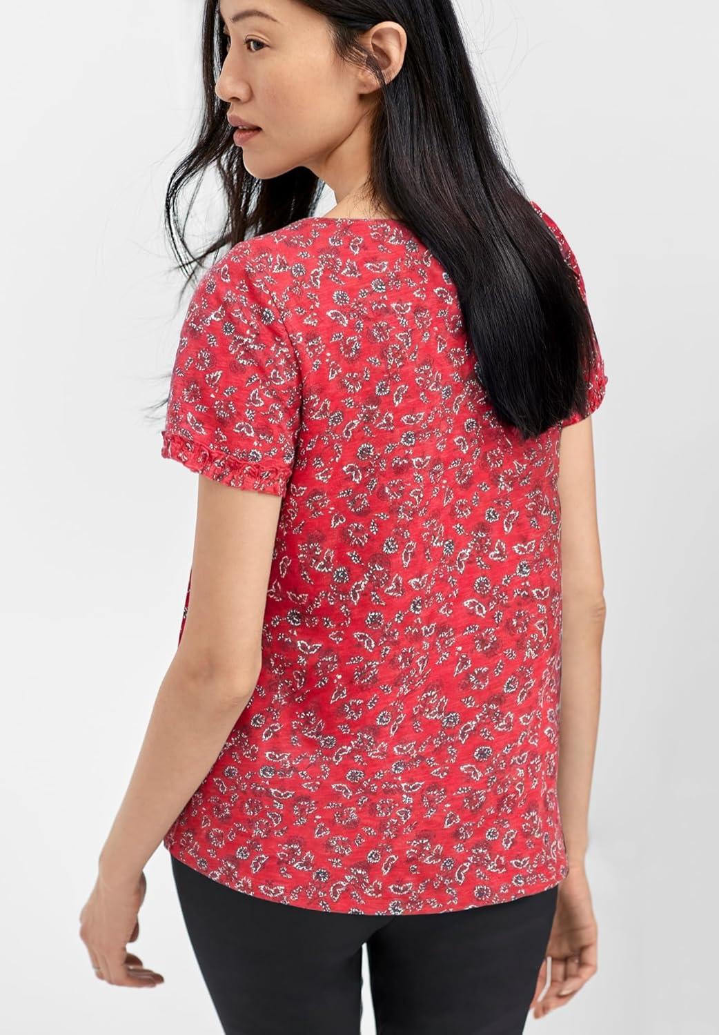 image:imageellos Plus Size Keyhole TeeRadiant Red Floral