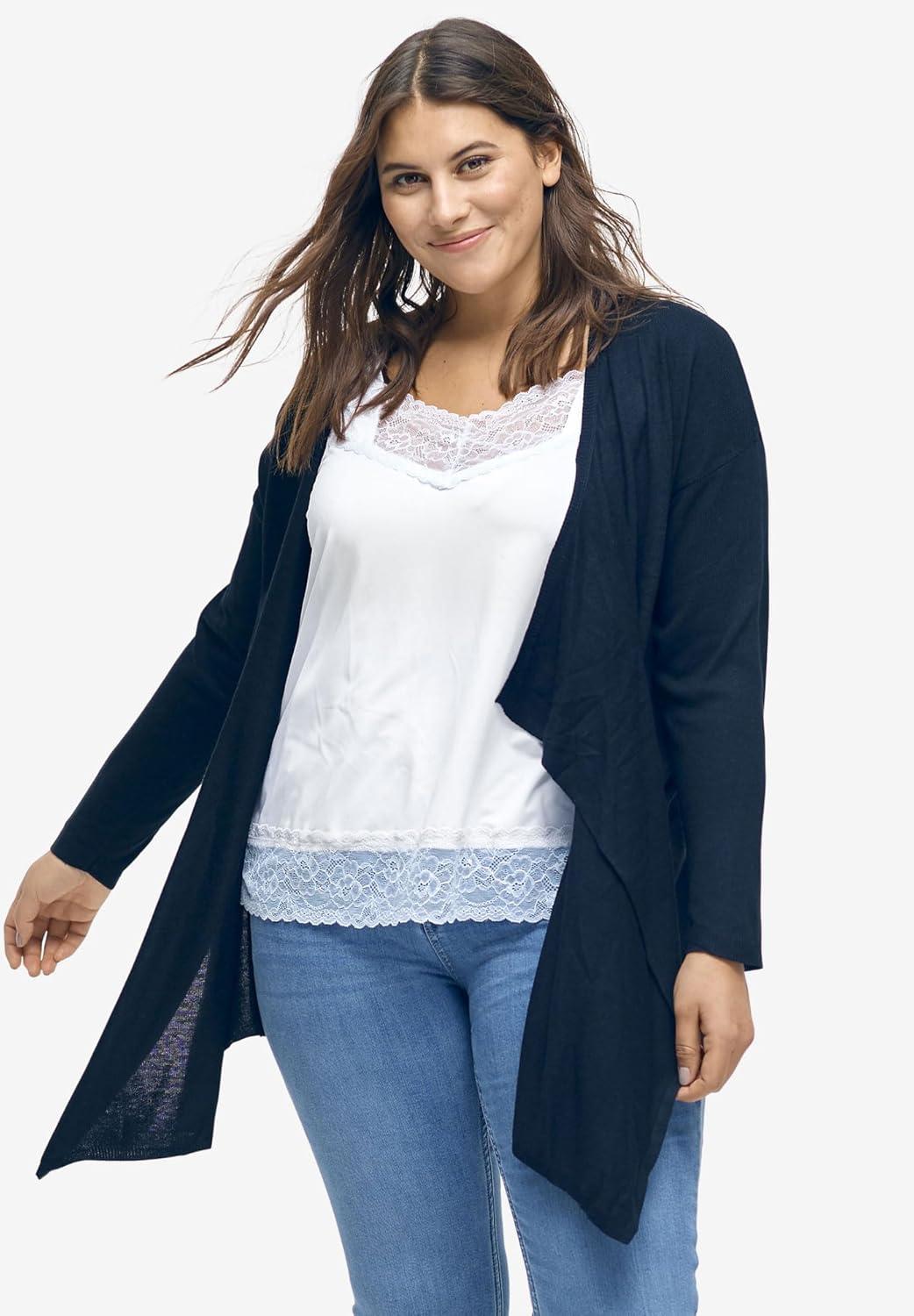 image:imageellos Plus Size LaceTrim TankBlack