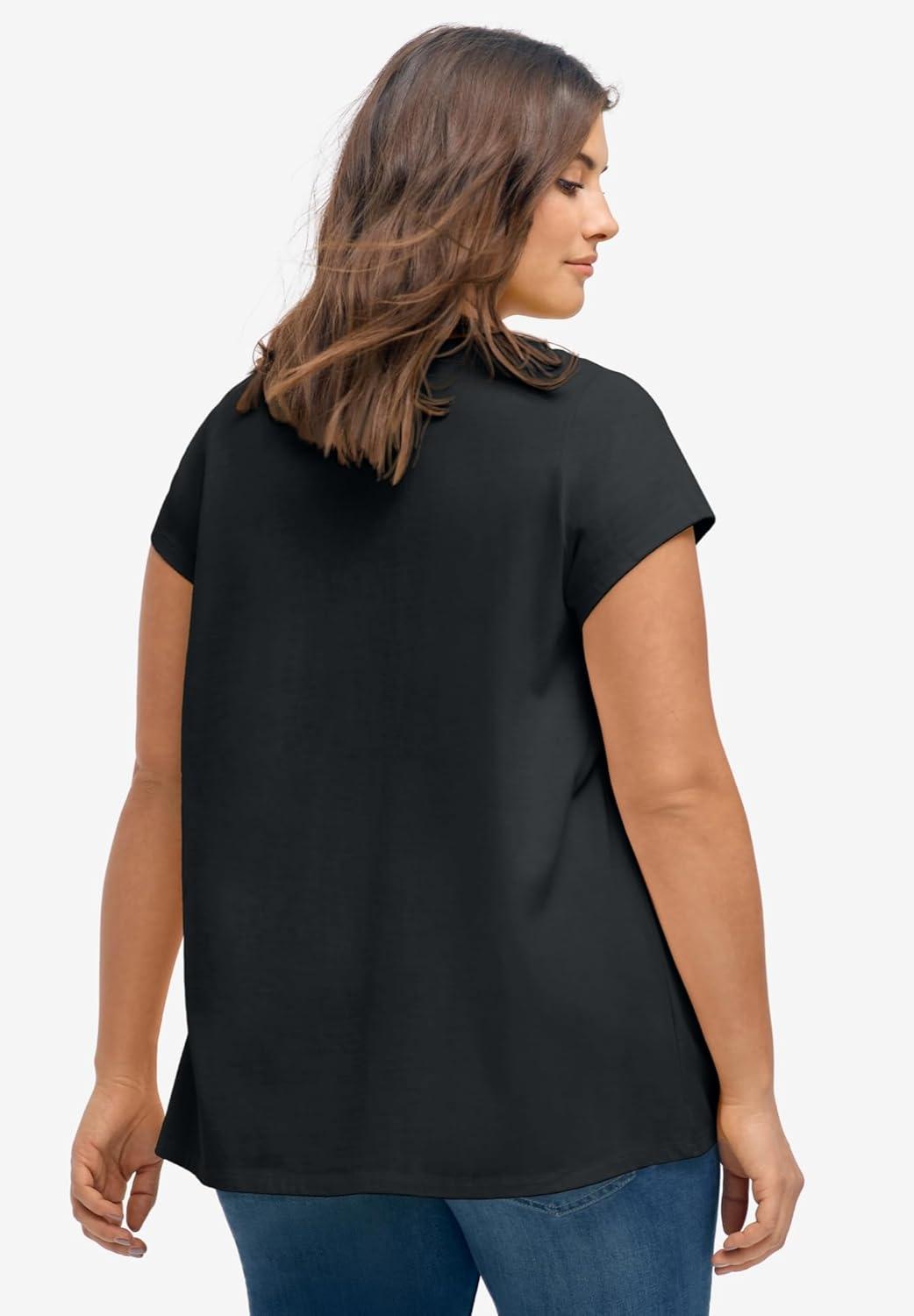 image:imageellos Plus Size Twisted VNeck TeeBlack